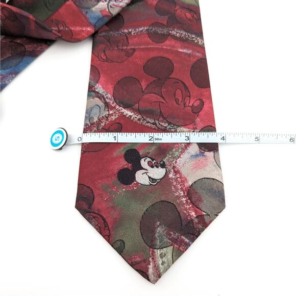 Vintage Disney Cervantes Mickey Mouse Tie Silk Blend Abstract Print Made in USA - Picture 5 of 7
